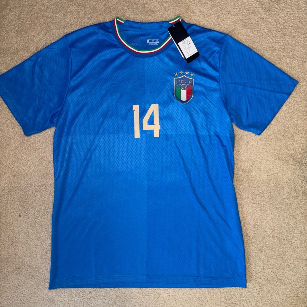 NEW 2022 Italy Home Jersey #14 Chiesa 2XL Puma Soccer Football Finalissima